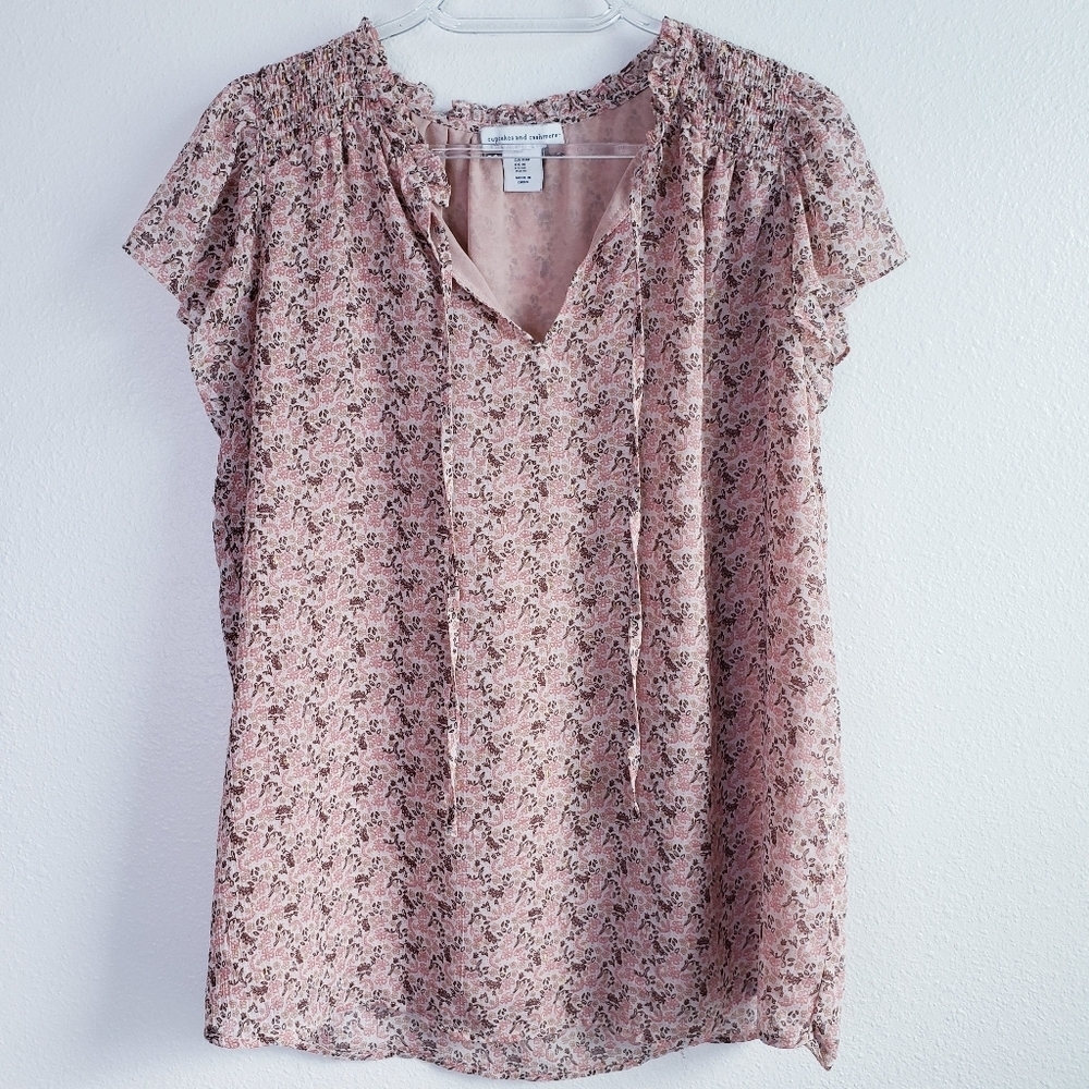 Cupcakes & Cashmere Floral Boho Blouse